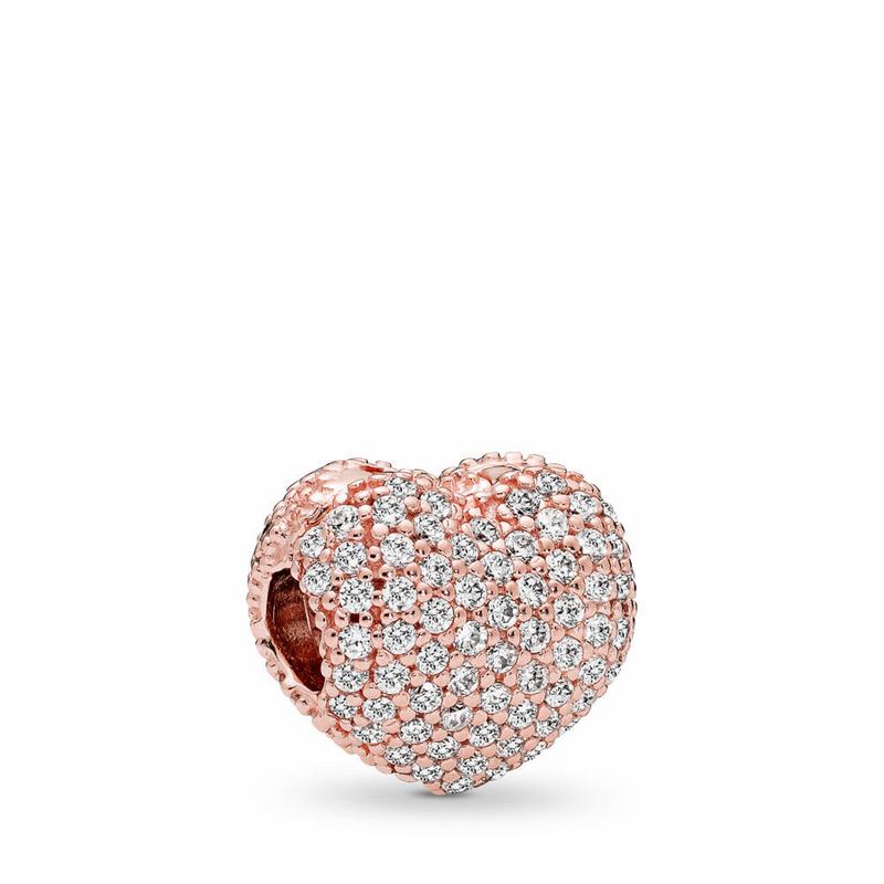 Pandora Rose™ Pavé Open My Heart Clip - Pandora Rose/Cubic Zirconia - Canada | HJ8022NC